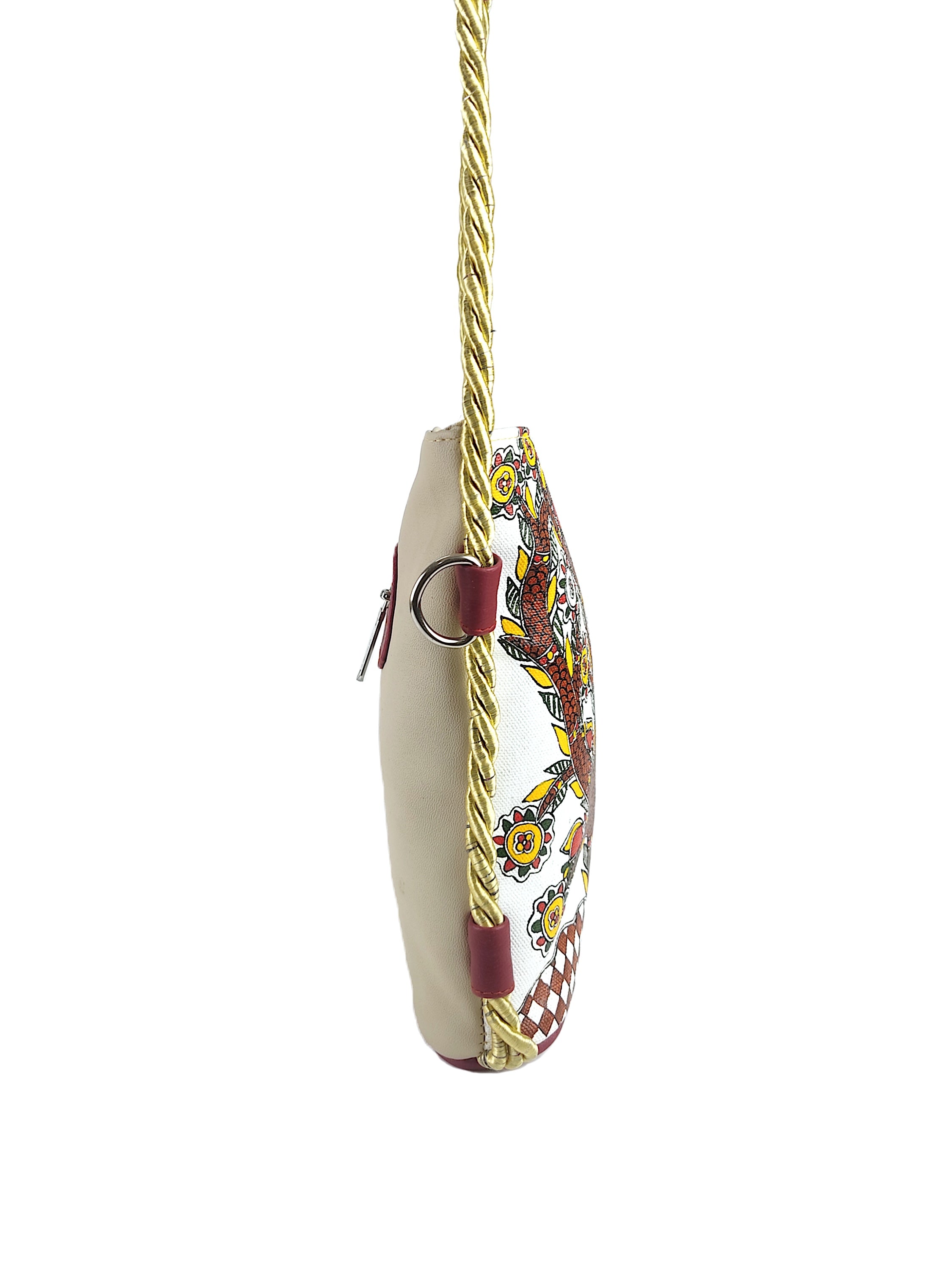 Chiri Hand Bag Painting on Canvas With Rope Handle