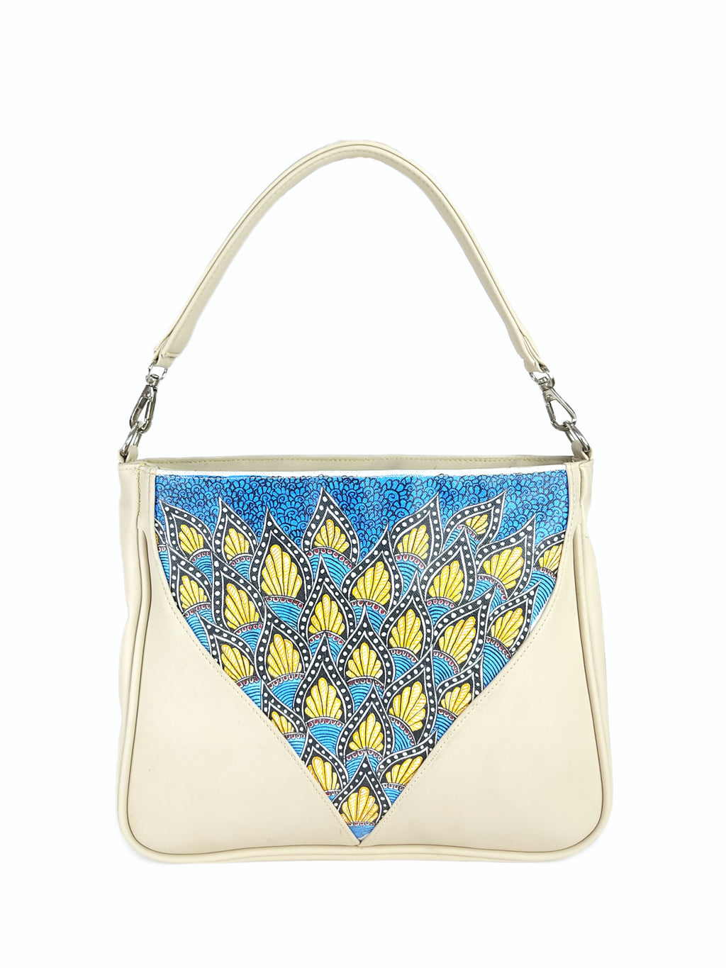 Lotus Motif Painting Hand Bag