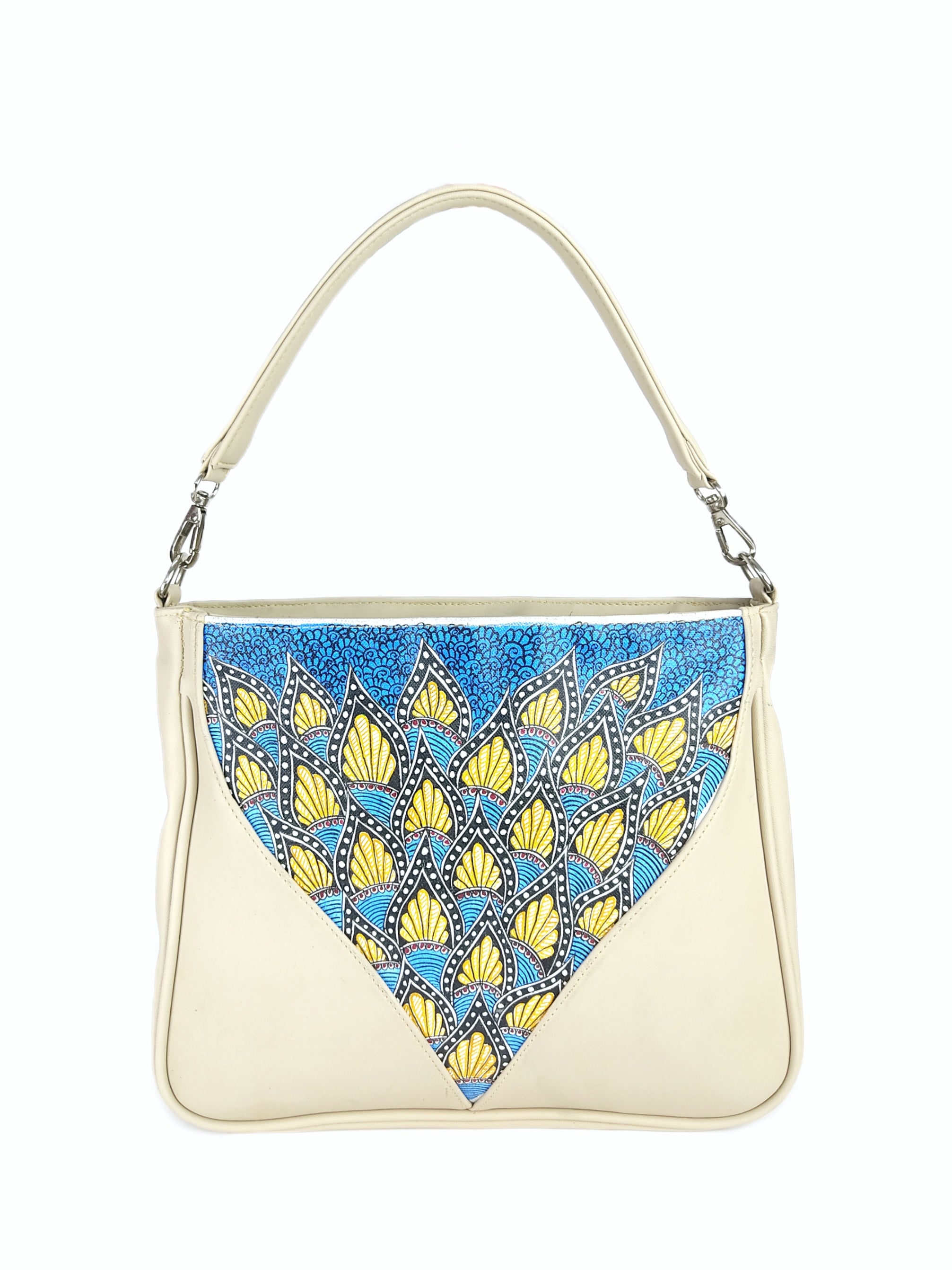 Lotus Motif Painting Hand Bag