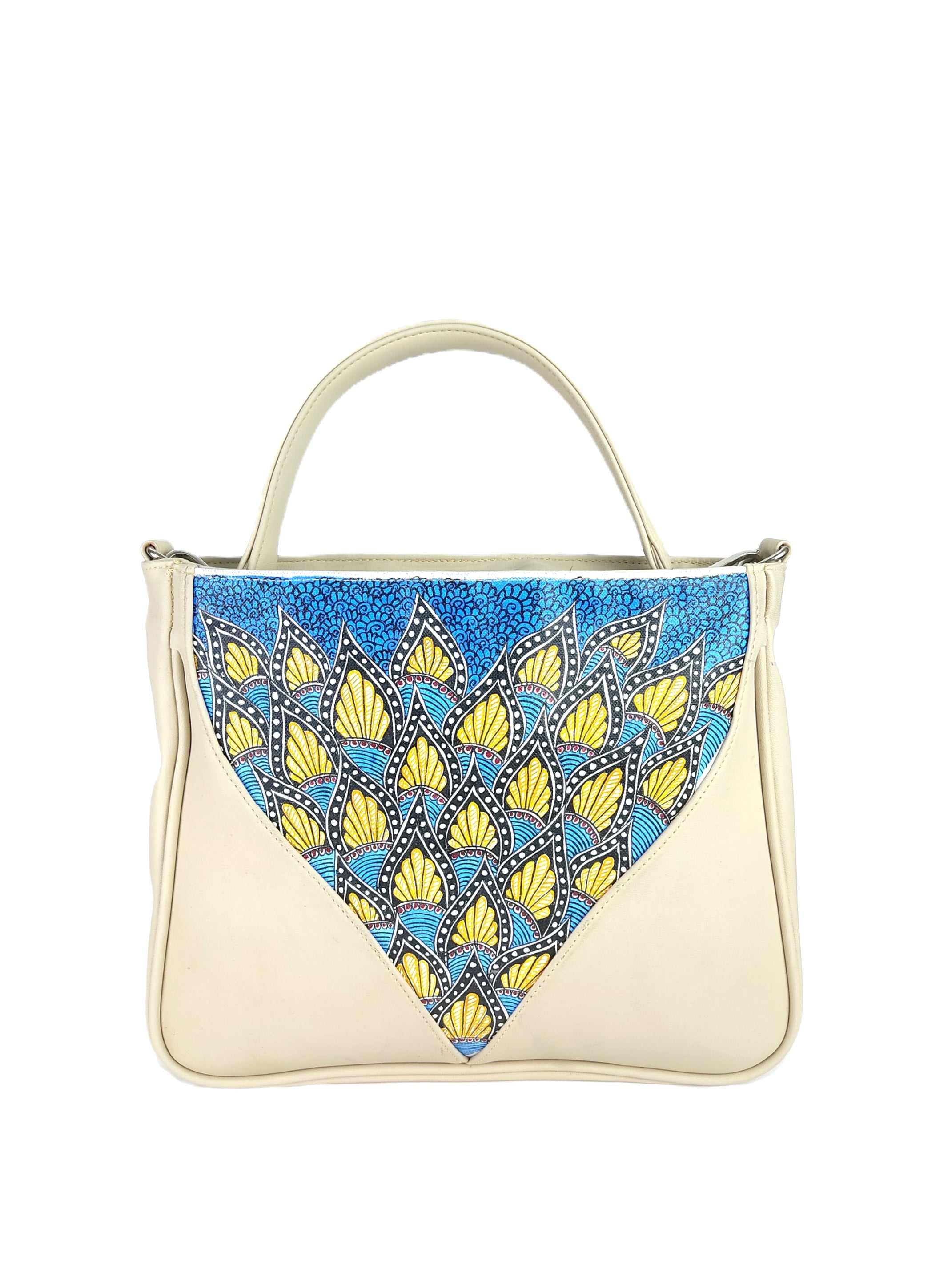 Lotus Motif Painting Hand Bag