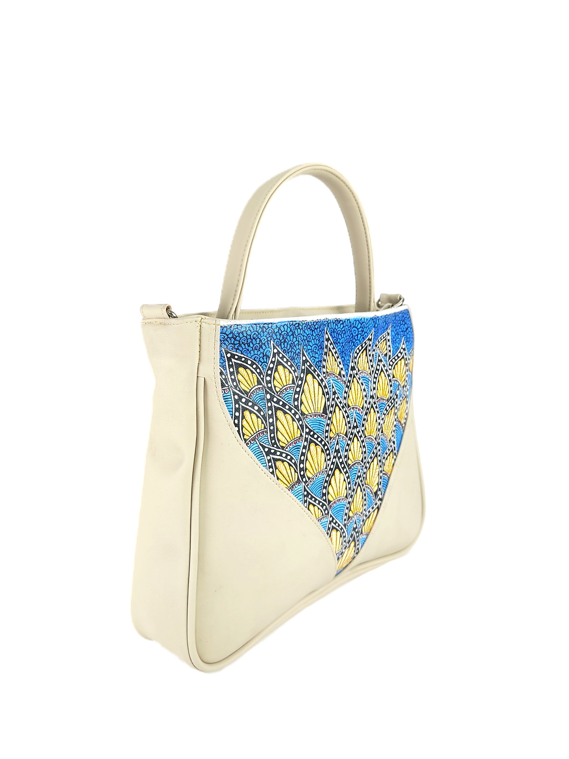 Lotus Motif Painting Hand Bag